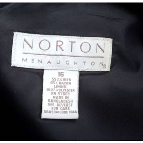NORTON MCNAUGHTON BLACK V-NECK DRESS SZ.16 EUC - Picture 5 of 5
